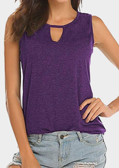 

Tank Tops Hollow Out Tank - Purple. Size: ,M