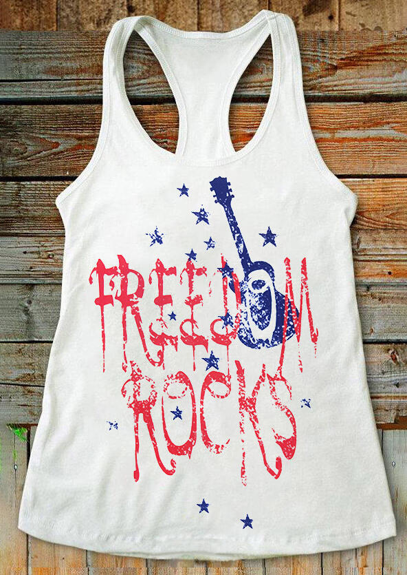 

Freedom Rocks Guitar Tank - White, 445002
