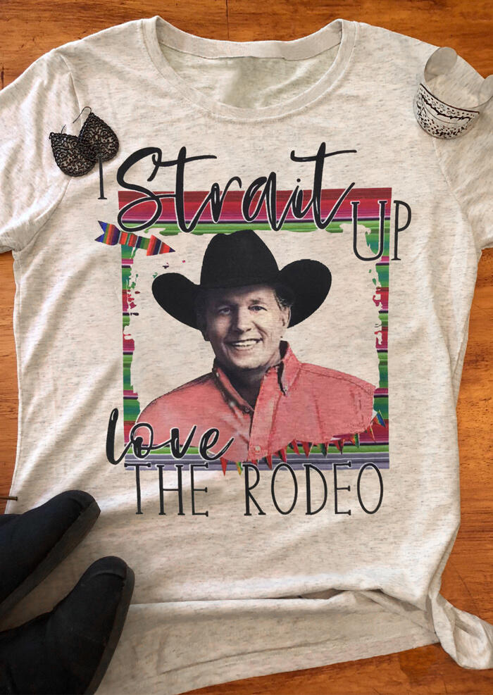 

Strait Up Love The Rodeo T-Shirt Tee - Light Grey, 443441