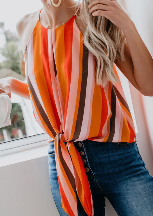 

Tank Tops Striped Tie Chic Tank - Stripe. Size