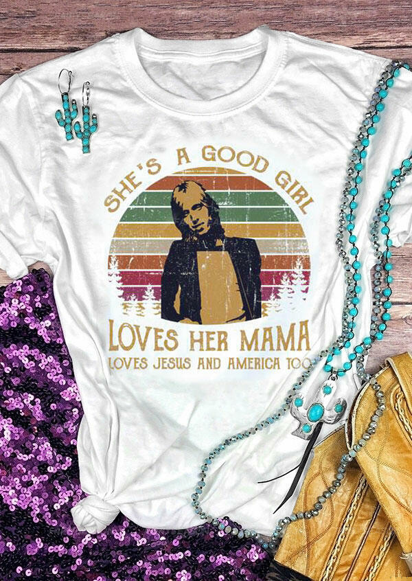 

Tees T-shirts Good Girl Loves Her Mama T-Shirt Tee - White. Size
