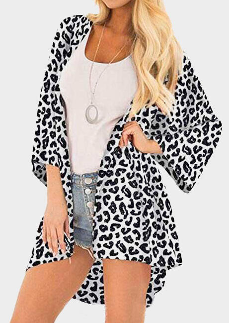 

Leopard Printed Cardigan without Necklace - Leopard, 444281