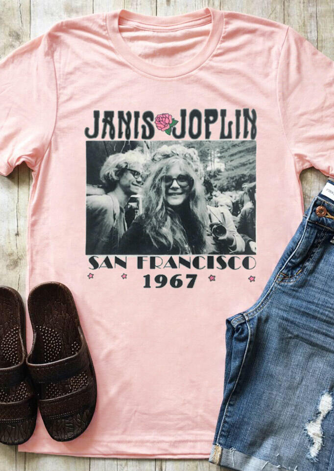 

Janis Joplin San Francisco 1967 T-Shirt Tee - LightPink, 445243