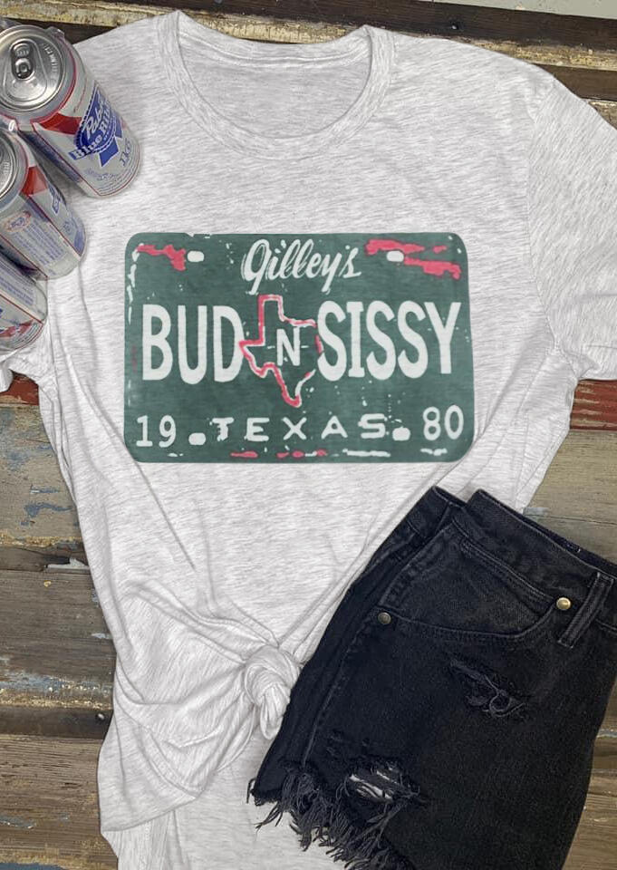 

T-shirts Tees Bud N Sissy Texas T-Shirt Tee in Light Grey. Size