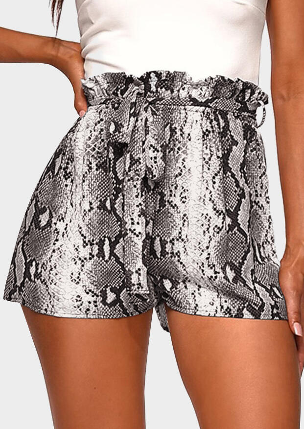 

Snake Skin Printed Shorts - Black, 445032