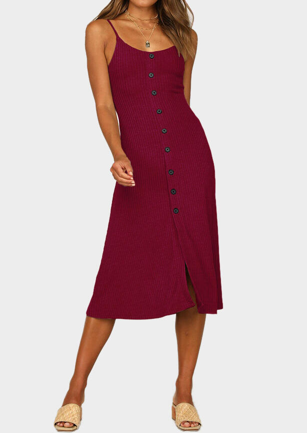 

Casual Dresses Knitted Sleeveless Casual Dress without Necklace - Burgundy. Size: ,M