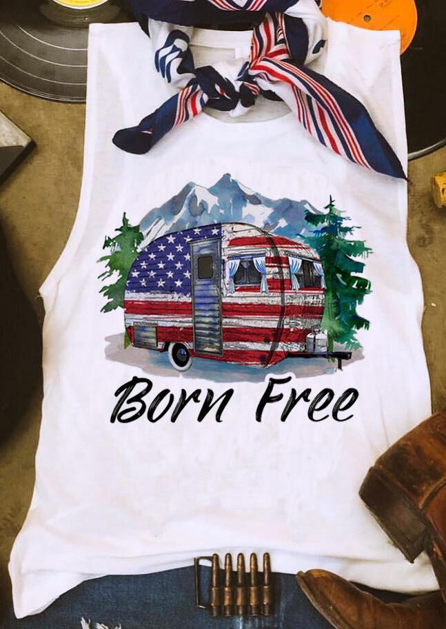 

Born Free American Flag Tank - White, 445724