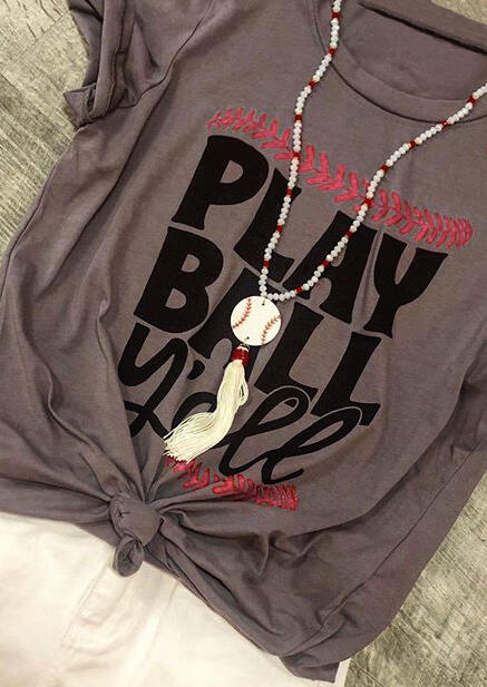 

Tees T-shirts Play Ball Y'all T-Shirt Tee - Coffee. Size: S,M,,XL