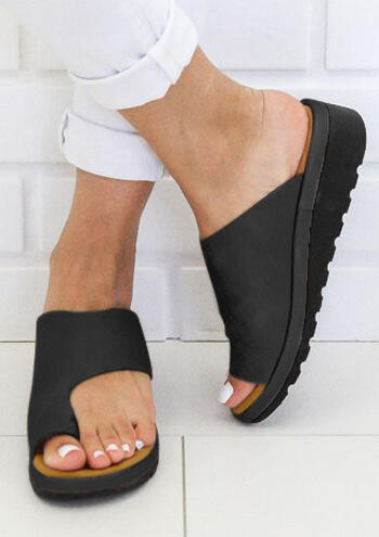 

Women Comfy Platform Sandal Shoes Flip Flops Sandals-Black