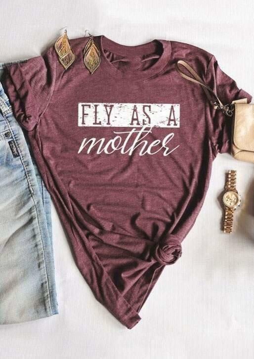 

Fly As A Mother T-Shirt, 190569, Plum