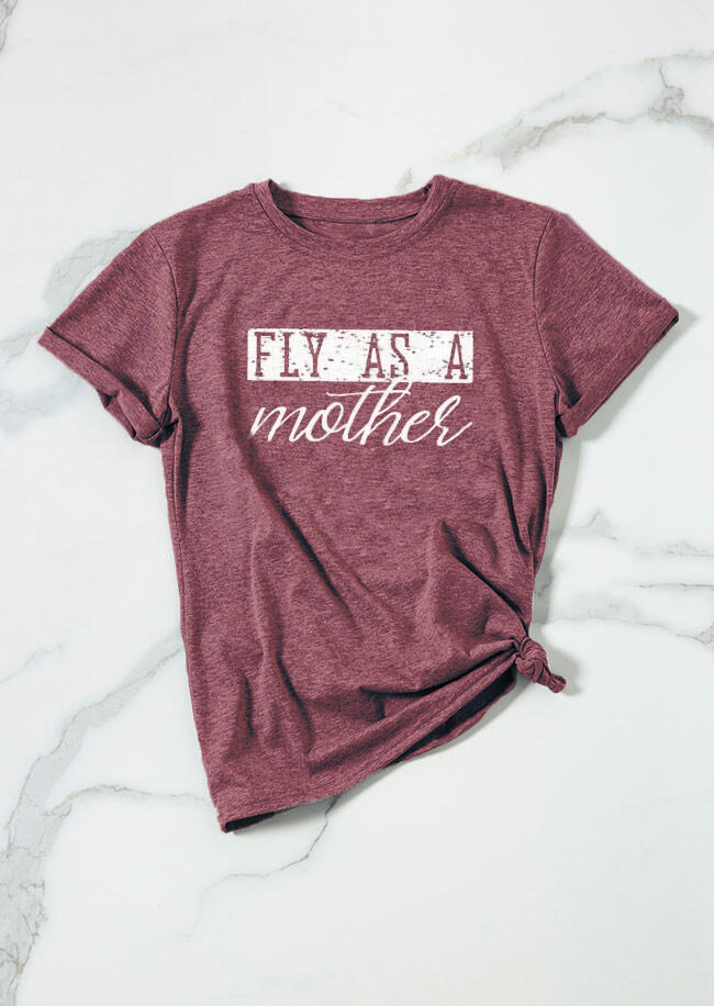 

Tees T-shirts Fly As A Mother T-Shirt in Plum. Size
