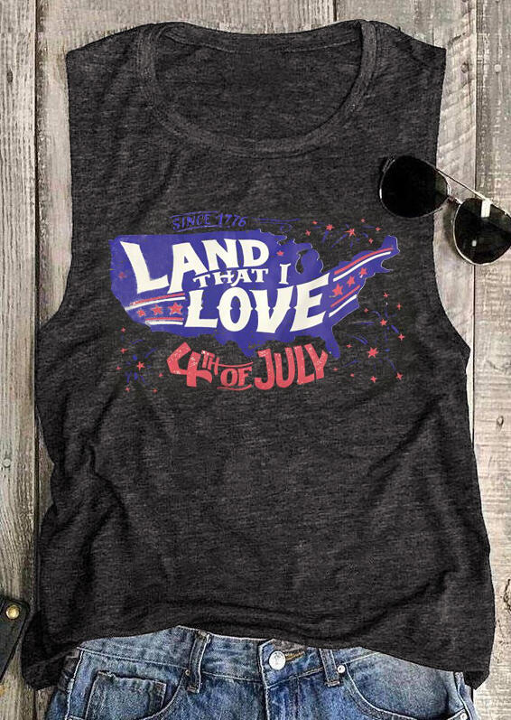 

Tank Tops Land That I Love Tank - Gray. Size