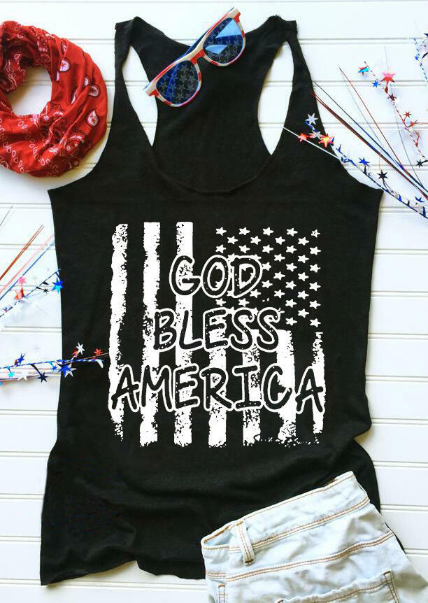 

Tank Tops God Bless America Tank - Black. Size: ,XL