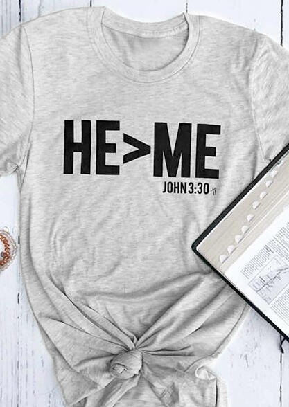 

Tees T-shirts He Is Large Than Me T-Shirt Tee - Light Grey. Size