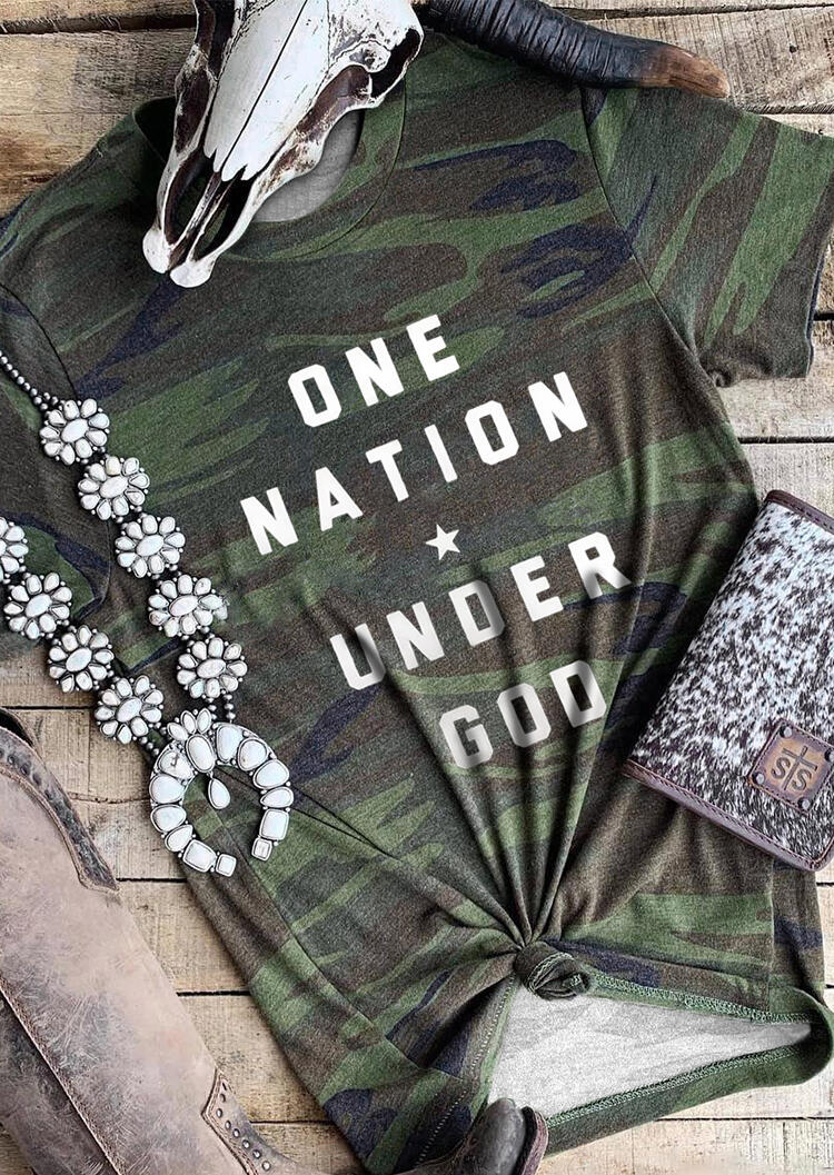 

One Nation Under God T-Shirt Tee - Camouflage, 446194