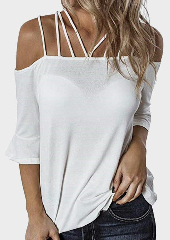 

Blouses Cold Shoulder Blouse - White. Size