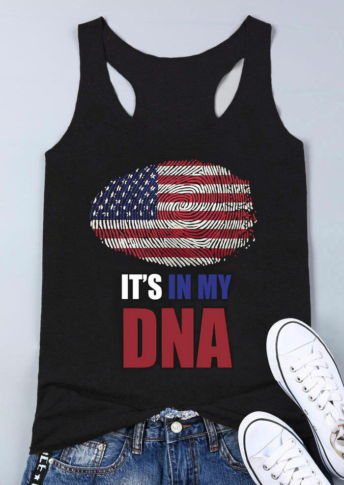 

It' In My DNA Fingerprint American Flag Tank - Black, 446342