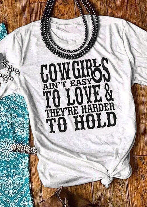 

Tees T-shirts Cowgirls To Love amp; To Hold T-Shirt Tee - Light Grey. Size