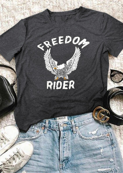 

Freedom Rider Eagle T-Shirt Tee - Gray, 446488