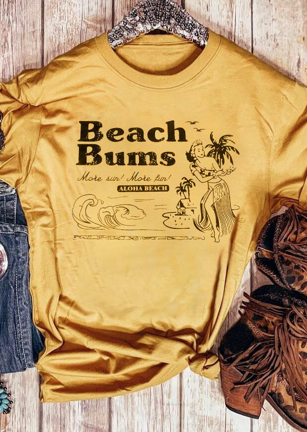 

Beach Bums Aloha Beach T-Shirt Tee - Yellow, 446740