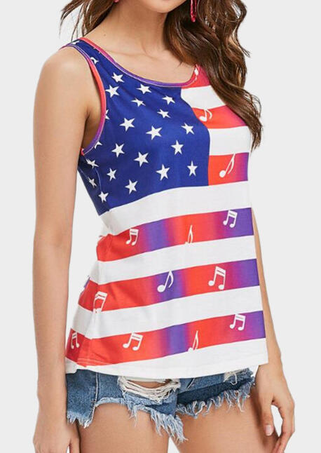 

Tank Tops American Flag Musical Note Tank - Multicolor. Size