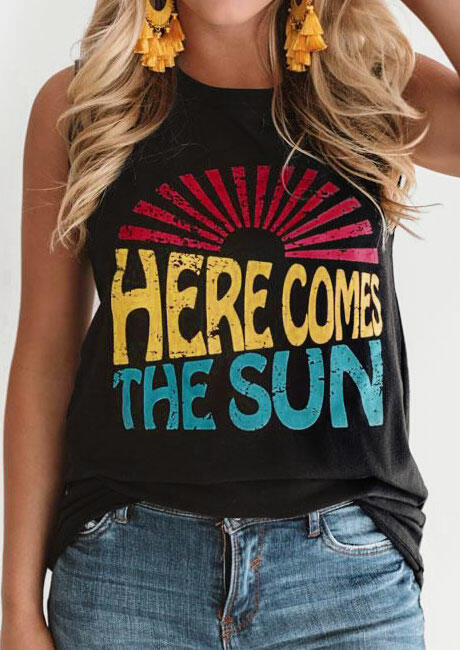 

Here Comes The Sun Tank - Black, 446918