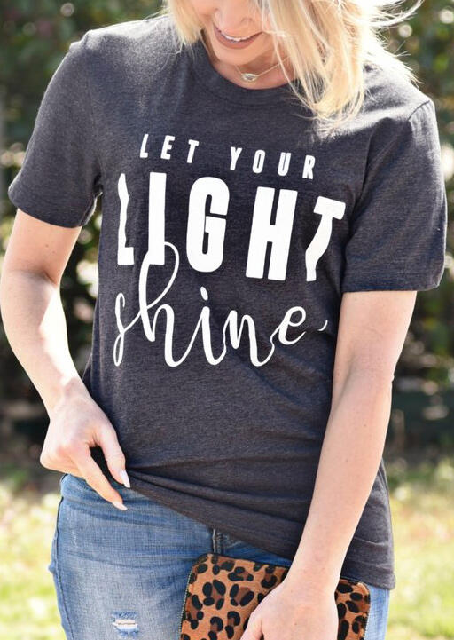 

Let Your Light Shine T-Shirt Tee without Necklace - Dark Grey, 447473