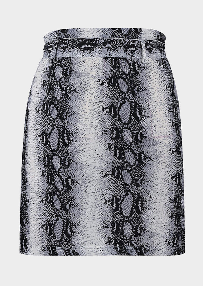 

Snake Skin Printed Mini Skirt, 447501