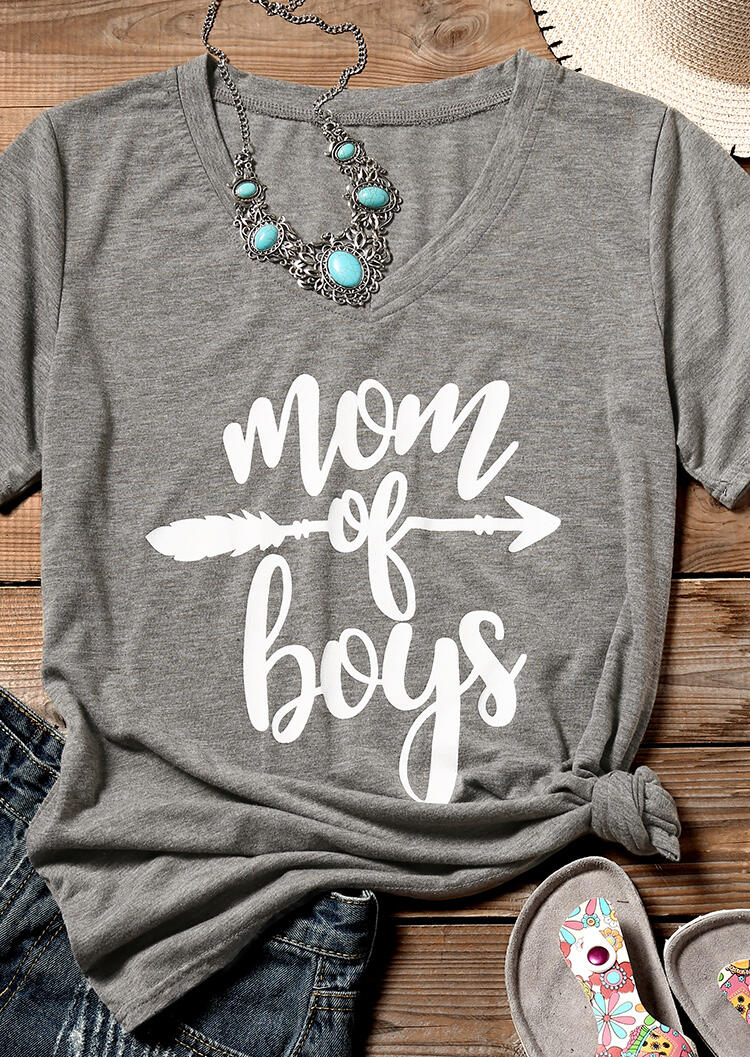 

Mom of Boys T-Shirt, 110208, Gray