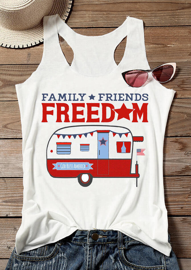 

Family Friends Freedom Star Car Tank - White, 446250