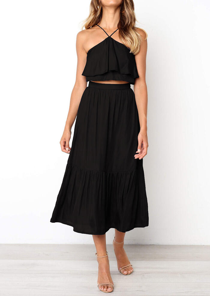 

Two-piece Dresses Layered Backless Two-piece Dresses - Black. Size: ,M