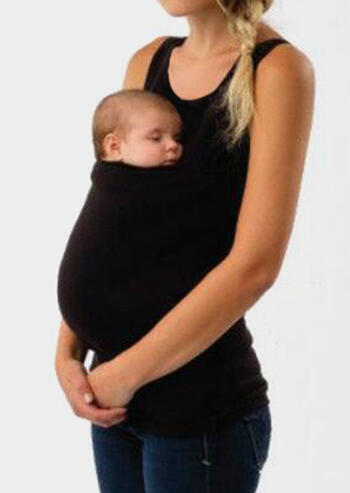 

Tank Tops Solid Multifunction Baby Carrier Tank - Black. Size