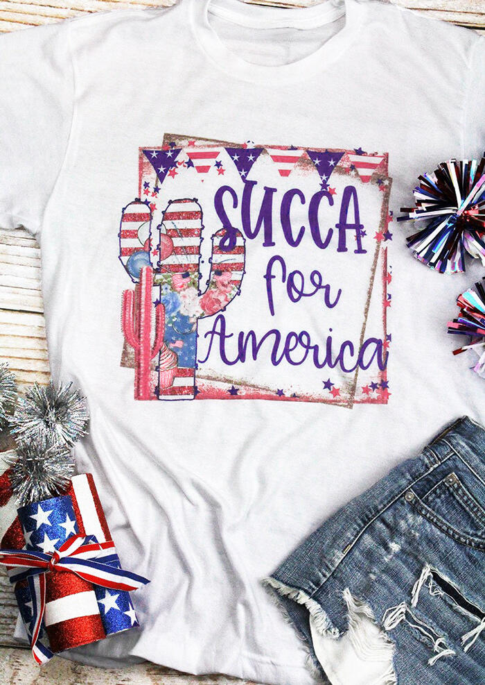 

Succa For America T-Shirt Tee - White, 448589