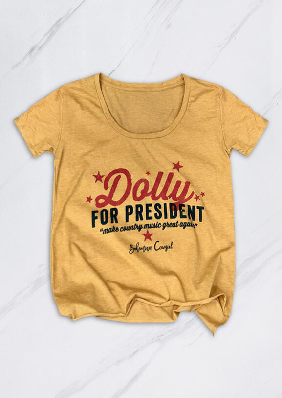 

Tees T-shirts Dolly For President Star T-Shirt Tee - Yellow. Size