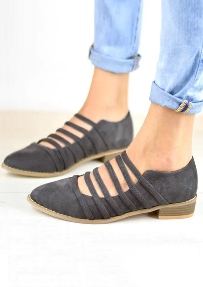 

Flats Hollow Out Pointed Toe Flats - Gray. Size: ,38,39,40,41