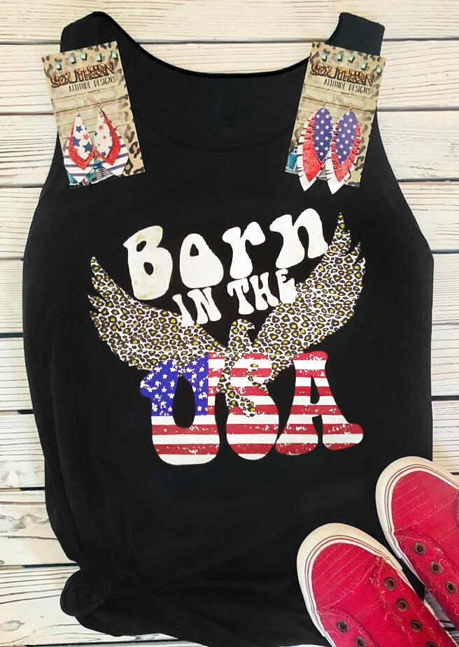 

Born In The USA Eagle Tank - Black, 449221
