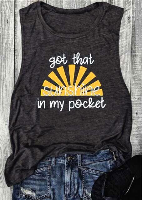 

Got That Sunshine In My Pocket Tank, 412157, Dark grey