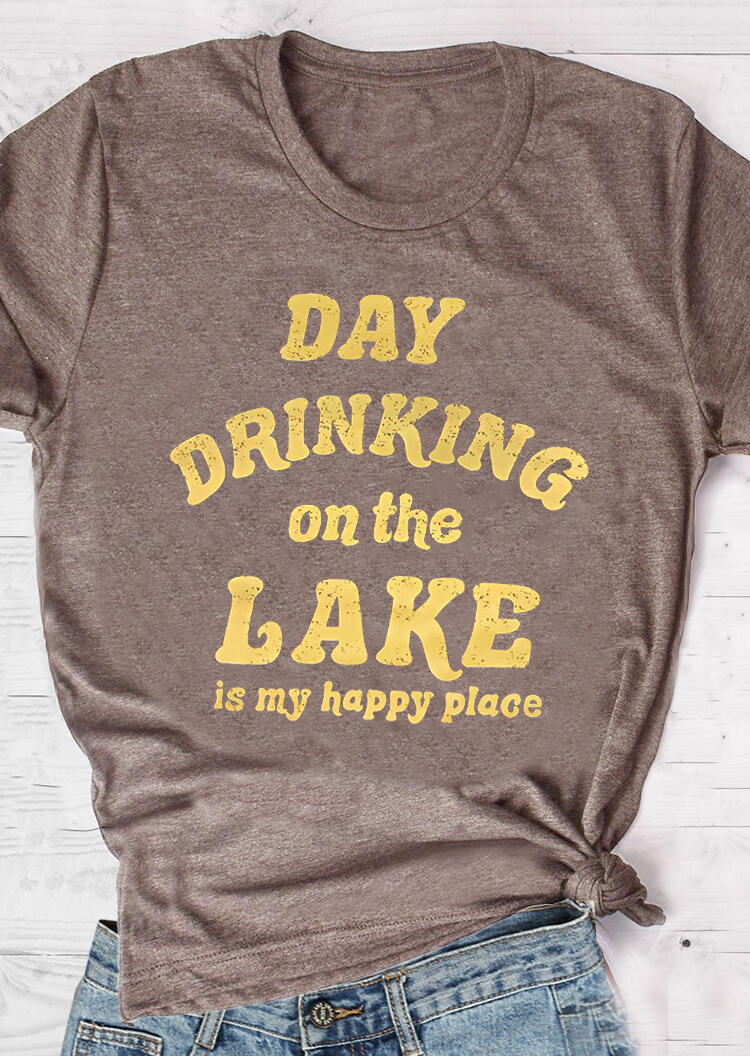 

Tees T-shirts Day Drinking On The Lake T-Shirt Tee - Coffee. Size