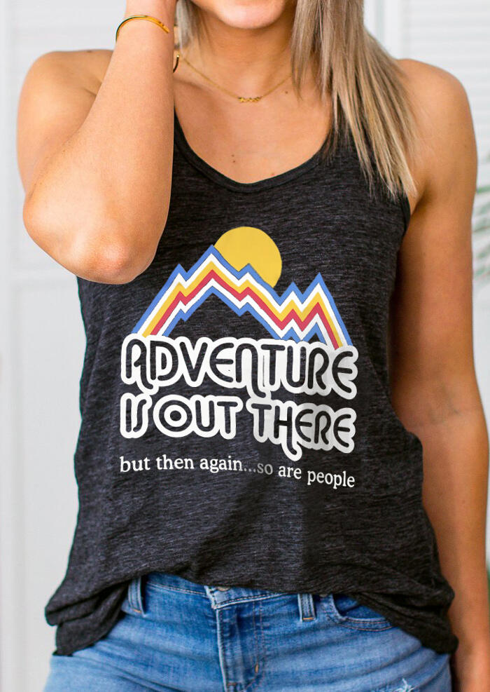 

Tank Tops Adventure Is Out There Tank - Dark Grey. Size