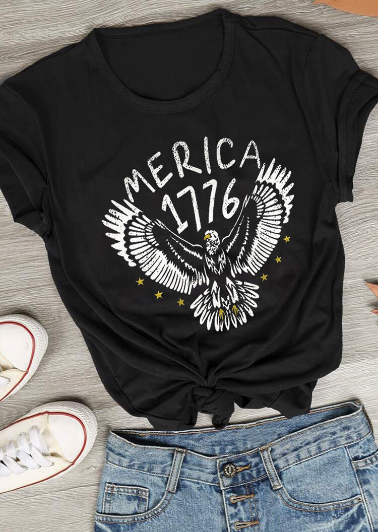 

Tees T-shirts Eagle Merica 1776 T-Shirt Tee - Black. Size