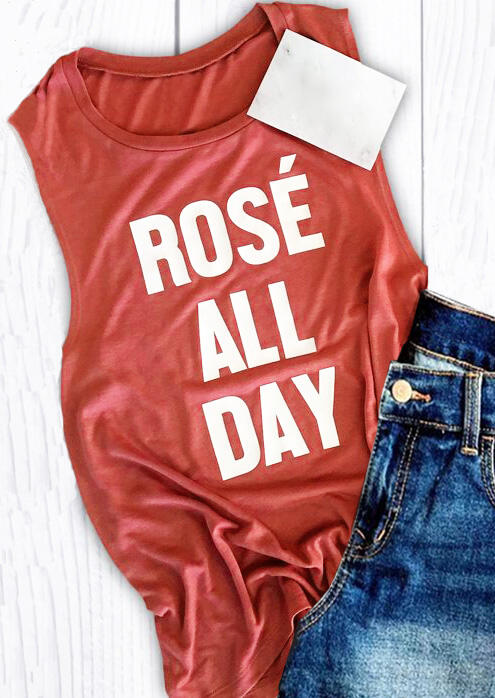 

Tank Tops Rose All Day Tank - Brick Red. Size