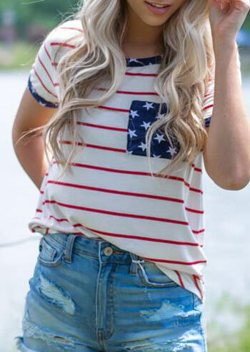 

Star American Flag T-Shirt Tee - Stripe, 450355