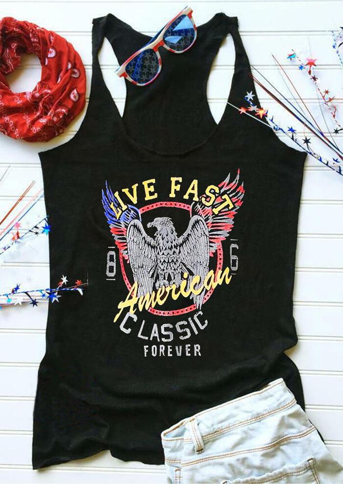 

Live Fast American Classic Forever Eagle Tank - Black, 450424