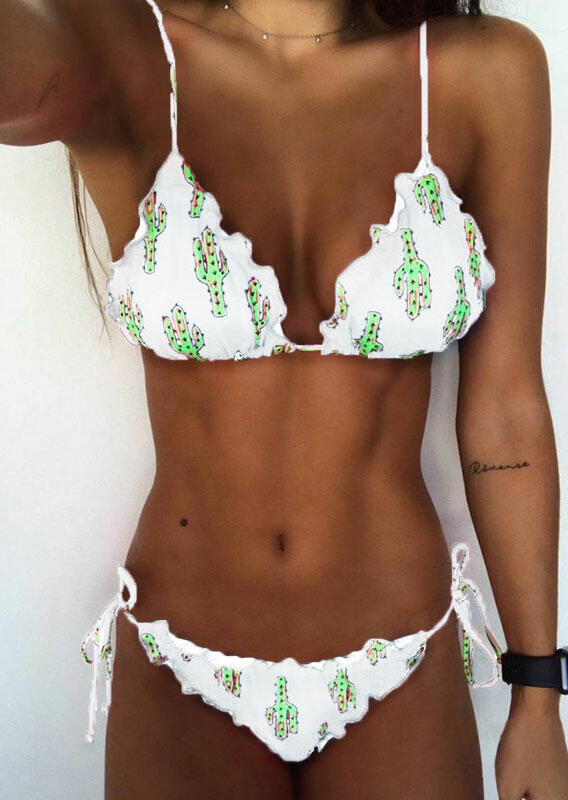 Halter Mermaid Scale Print Push Up Bikini Swimwear