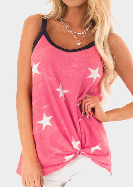 

Star Spaghetti Strap Camisole without Necklace - Peach Red, 450565