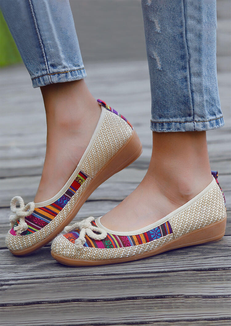 

Summer Straw Braided Tie Sandals - Red, 450808