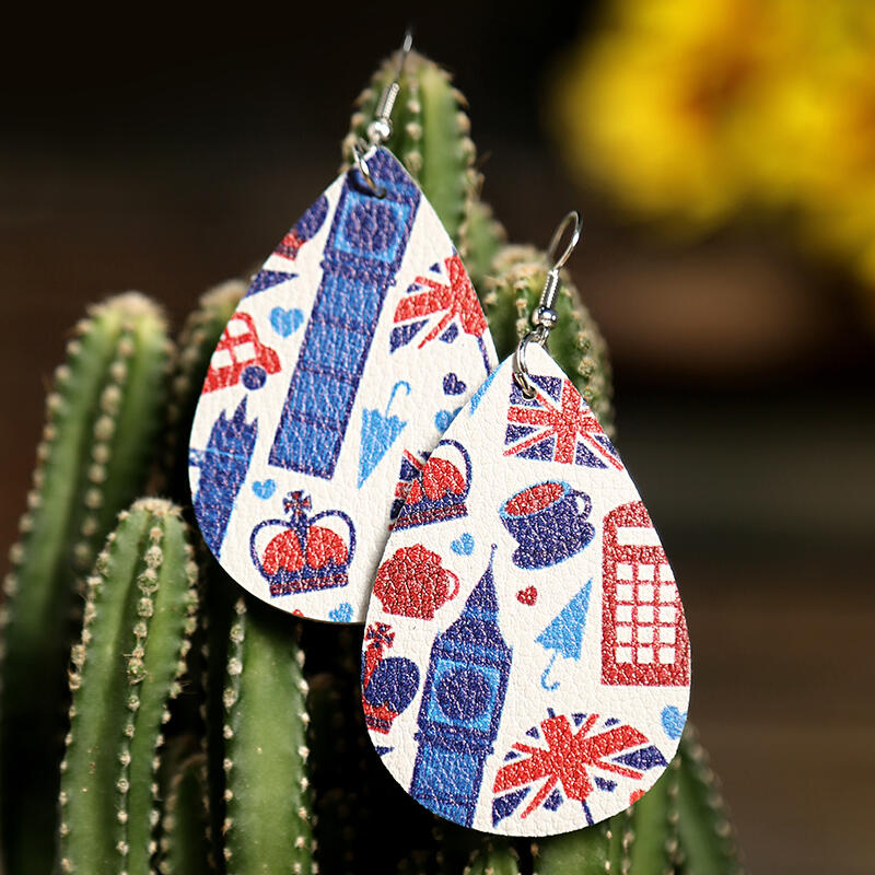 

Coffee Cup American Flag Earrings, 451070, #1