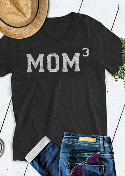 Mom 3 V-Neck Short Sleeve T-Shirt