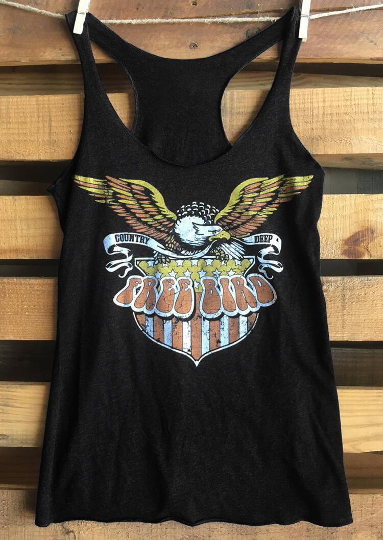 

Free Bird Eagle American Flag Tank - Black, 451361