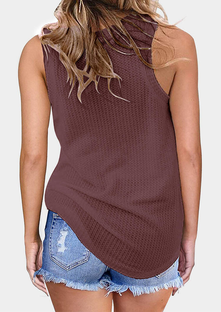 

Tank Tops Twist O-Neck Tank Top without Necklace in Cameo Brown. Size